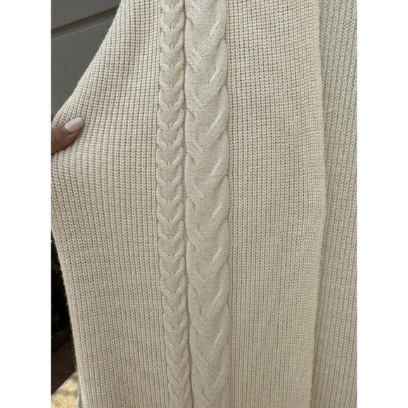Magaschoni NEW Ivory Cable Knit Open Front Long Cardigan Incredibly Soft Size M - Picture 9 of 15
